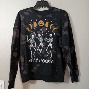 Mighty Fine Black and Brown Skeleton Crewneck Sweater